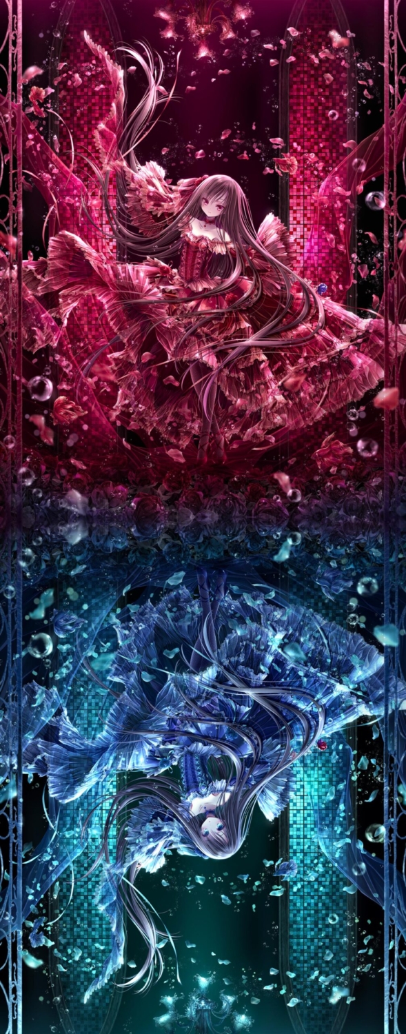 てぃんくるの絵画作品　タイトルは、UNDERWATER-鏡花水月